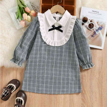 Load image into Gallery viewer, Baby Girl Plaid Flounce Sleeve Dress