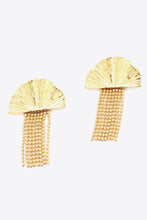 Load image into Gallery viewer, 18K Gold Plated Fan Fringe Dangle Earrings