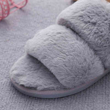 Load image into Gallery viewer, Faux Fur Double Strap Slippers