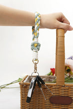 Load image into Gallery viewer, Floral Braided Wristlet Key Chain