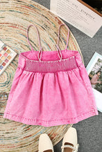 Load image into Gallery viewer, Smocked Adjustable Strap Denim Cami Top