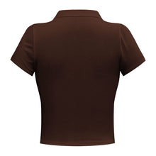 Load image into Gallery viewer, Buttoned Johnny Collar Short Sleeve Top