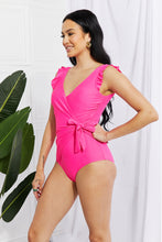Load image into Gallery viewer, Marina West Swim Full Size Float On Ruffle Faux Wrap One-Piece in Pink