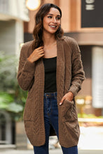 Load image into Gallery viewer, Mixed Knit Open Front Longline Cardigan