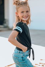 Load image into Gallery viewer, Girls Striped Tie Front T-Shirt