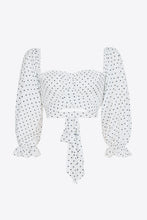 Load image into Gallery viewer, Printed Long Flounce Sleeve Cropped Blouse