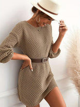 Load image into Gallery viewer, Round Neck Long Sleeve Sweater Dress
