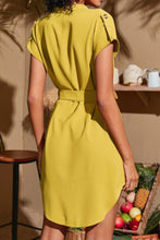 Load image into Gallery viewer, Tied Notched Short Sleeve Dress