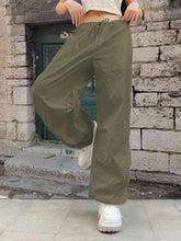 Load image into Gallery viewer, Drawstring Waist Parachute Pants