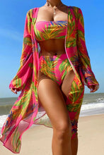 Load image into Gallery viewer, Botanical Print Tube Top, Swim Bottoms, and Cover Up Set