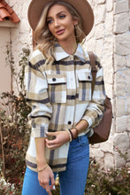 Load image into Gallery viewer, Plaid Dropped Shoulder Pocket Shacket