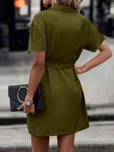 Load image into Gallery viewer, Tie Waist Collared Dress