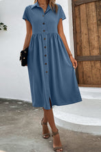 Load image into Gallery viewer, Button Front Short Sleeve Dress