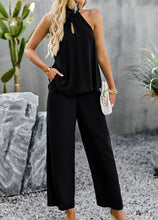 Load image into Gallery viewer, Halter Neck Top and Straight Leg Pants Set