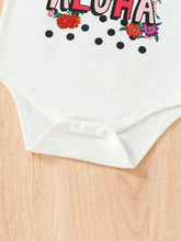 Load image into Gallery viewer, Baby Girl ALOHA Printed Bodysuit and Flare Pants Set