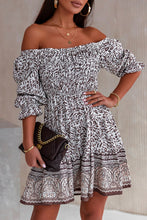 Load image into Gallery viewer, Printed Off-Shoulder Pleated Dress