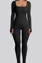 Load image into Gallery viewer, Square Neck Long Sleeve Active Jumpsuit