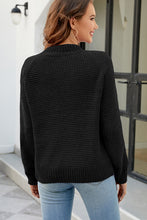 Load image into Gallery viewer, Waffle-Knit Round Neck Reglan Sleeve Sweater
