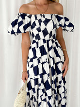 Load image into Gallery viewer, Tiered Smocked Puff Sleeve Dress