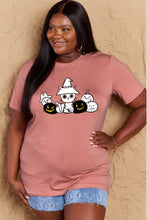 Load image into Gallery viewer, Simply Love Full Size Cat &amp; Pumpkin Graphic Cotton T-Shirt