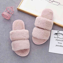 Load image into Gallery viewer, Faux Fur Double Strap Slippers
