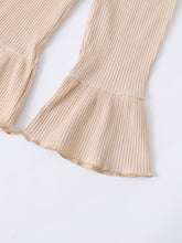 Load image into Gallery viewer, Girls Ribbed Buttoned Top and Flare Pants Set