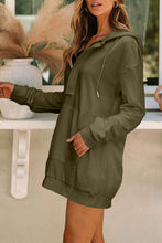 Load image into Gallery viewer, Drawstring Half Zip Hooded Dress