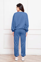 Load image into Gallery viewer, Round Neck Long Sleeve Sweatshirt and Pants Set