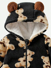 Load image into Gallery viewer, Baby Bear Zip Up Long Sleeve Hooded Jumpsuit