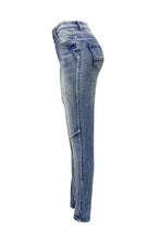 Load image into Gallery viewer, Distressed Button-Fly Jeans with Pockets