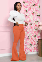 Load image into Gallery viewer, Leg-Of-Mutton Sleeve Top and Flare Pants Set