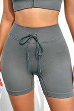Load image into Gallery viewer, Drawstring Ribbed Sports Shorts
