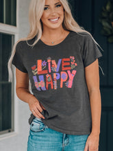 Load image into Gallery viewer, LIVE HAPPY Floral Graphic Tee