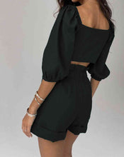 Load image into Gallery viewer, Cutout Puff Sleeve Top and Shorts Set