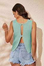 Load image into Gallery viewer, Buttoned Cutout Ribbed Trim Knit Tank