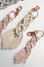 Load image into Gallery viewer, Assorted 4-Pack Macrame Fringe Keychain