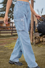 Load image into Gallery viewer, Loose Fit Long Jeans with Pockets