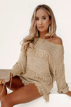 Load image into Gallery viewer, Fringe Detail Long Sleeve Sweater