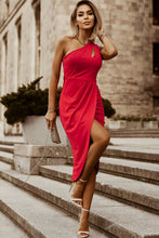 Load image into Gallery viewer, Ruched Cutout Single Shoulder Dress