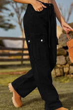 Load image into Gallery viewer, Loose Fit Drawstring Jeans with Pocket