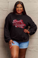 Load image into Gallery viewer, Simply Love Full Size DECK THE HALLS Graphic Sweatshirt
