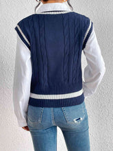 Load image into Gallery viewer, Cable-Knit V-Neck Sweater Vest