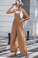 Load image into Gallery viewer, Texture Buttoned Wide Leg Overalls
