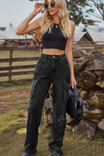 Load image into Gallery viewer, Loose Fit Long Jeans with Pockets