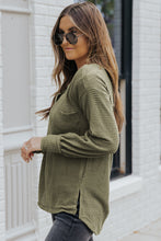 Load image into Gallery viewer, Waffle-Knit Notched High-Low Top