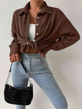 Load image into Gallery viewer, Textured Drop Shoulder Shirt Jacket