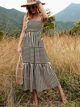 Load image into Gallery viewer, Striped Smocked Tiered Cami Dress