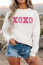 Load image into Gallery viewer, XOXO Round Neck Long Sleeve Sweatshirt