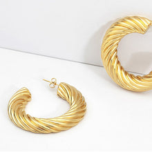 Load image into Gallery viewer, Gold-Plated C-Hoop Earrings