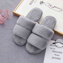 Load image into Gallery viewer, Faux Fur Double Strap Slippers
